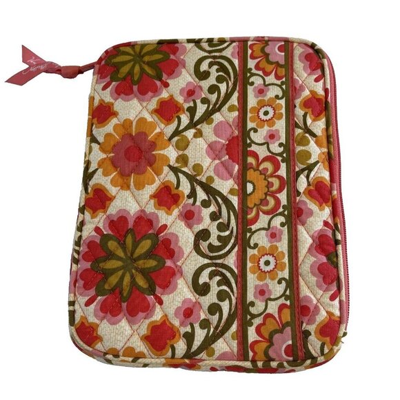 Vera Bradley FOLKLORIC Tablet Sleeve Case Cover  8.5 X 6" Zip Retired 2011 Pink - Picture 1 of 12